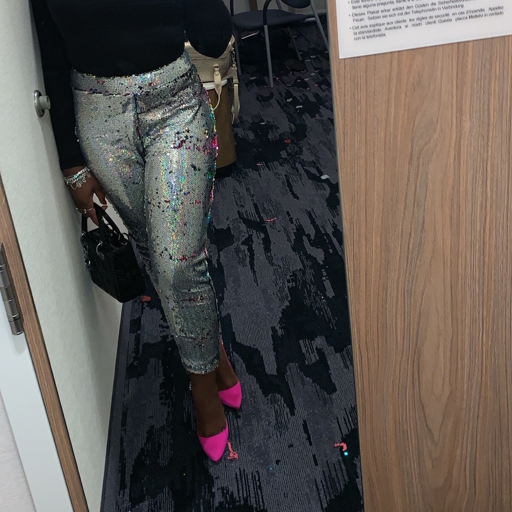 Sequin reverse pants!